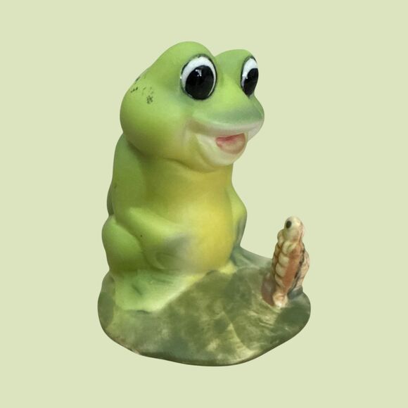 Vintage Josef Originals Frog & Turtle Figurine – Japan – Big Eyes Whimsical - Picture 1 of 8